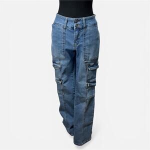 Celebrity Pink High Rise Cargo Straight Leg Jeans S 7/28